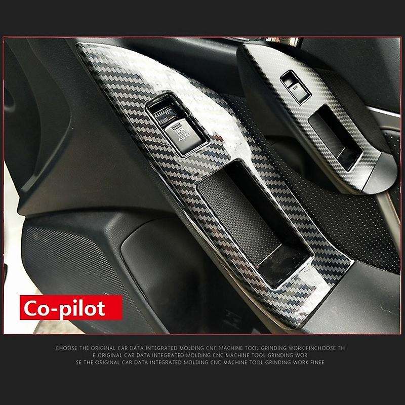 4Pcs for 2013-2015 Car Door Armrest Window Lift Switch Button Panel Cover Trim Stickers Car Accessor