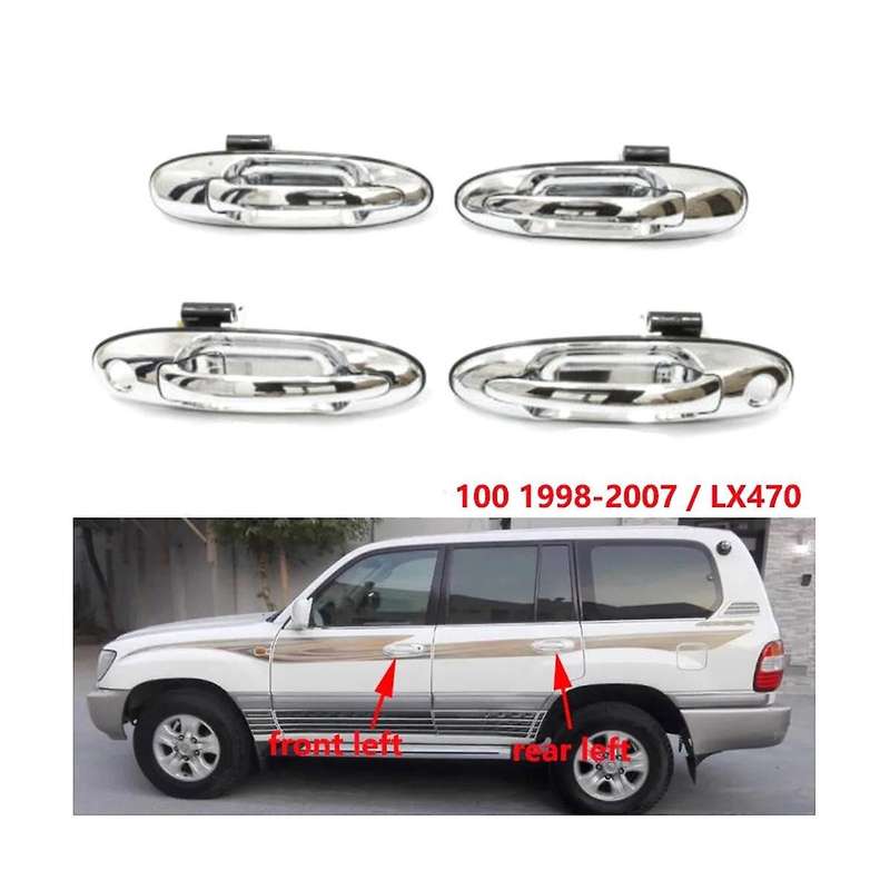 4pcs for Land Cruiser Lc100 4500 4700 1998-2007 Car Front Rear Left Right Exterior Outside Door Han