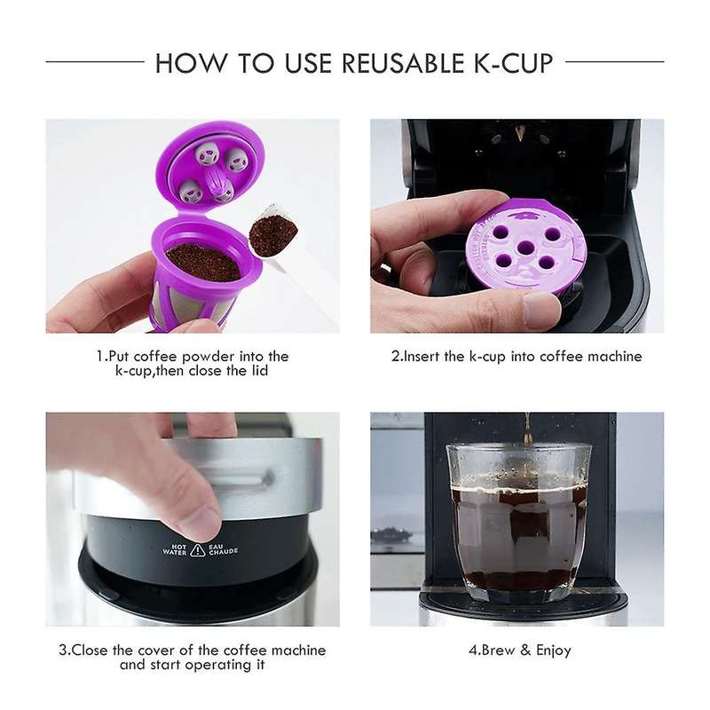 4PCS for K Cup Refillable Coffee Capsule Reusable Filter,A