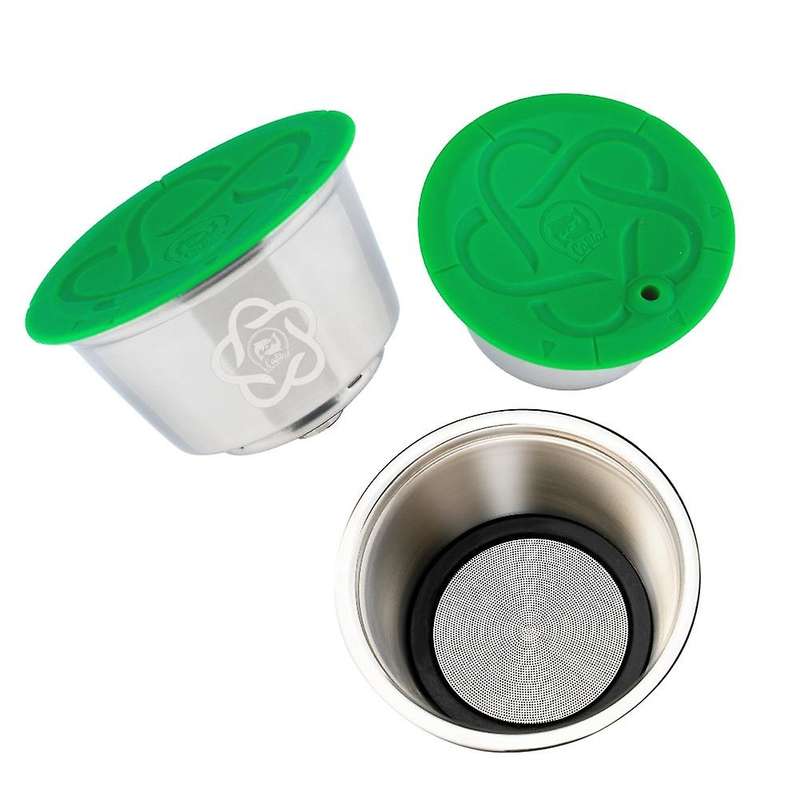 4PCS for Gusto Refillable Stainless Steel Capsula Reusable Coffee Filters Spoon