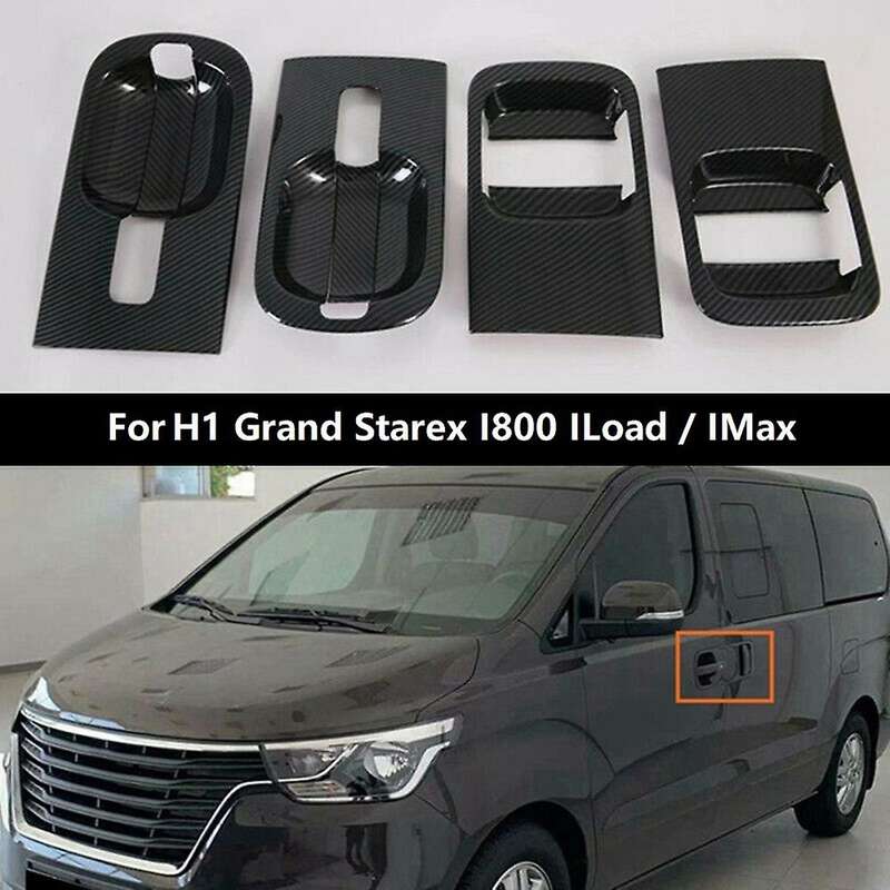 4Pcs for H1 Grand Starex I800 ILoad/ Carbon Fiber Style Door Outer Handle Cover Exterior Parts Auto
