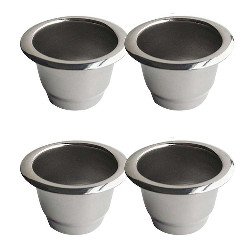 4Pcs for Stainless Steel Refillable Coffee Capsule Coffee Filter Reusable Coffee Pod Reusable Cafe