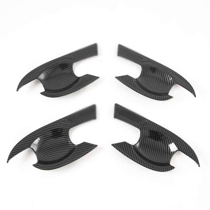 4PCS for NP300 2015-2020 Carbon Fiber Car Side Door Handle Bowl Cover Trim Sticker Decoration Access