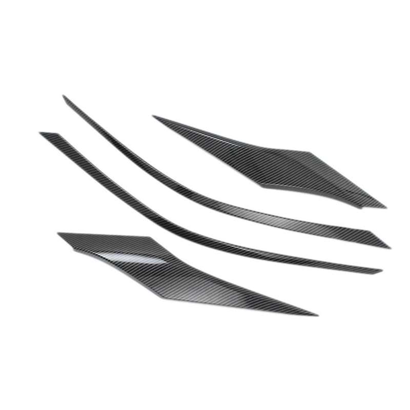 4Pcs for Sienna 2021 2022 ABS Carbon Fiber Front Headlight Lamp Eyebrow Cover Trim Grille Garnish St