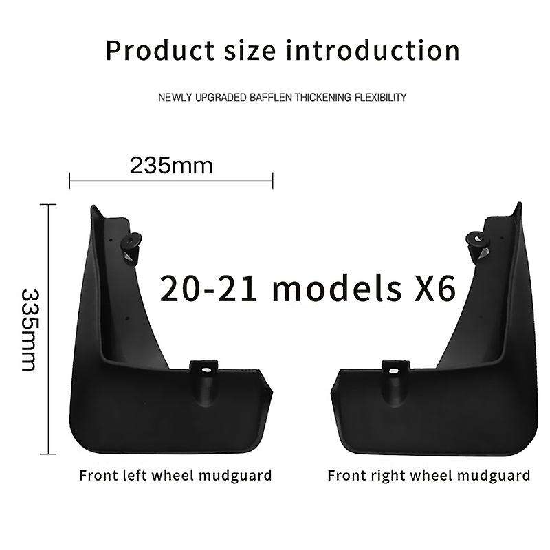 4PCS for X6 GO6 2020 2021 Mudguards Mud Flap Guard Splash Car Accessories Auto Styline Mudflaps Fron