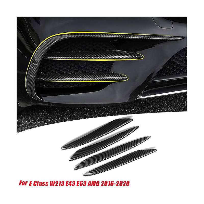 4pcs Front Bumper Fog Light Lip Splitter Grille Trim for - E Class W213 E43 E63 2016-2020 Splitter
