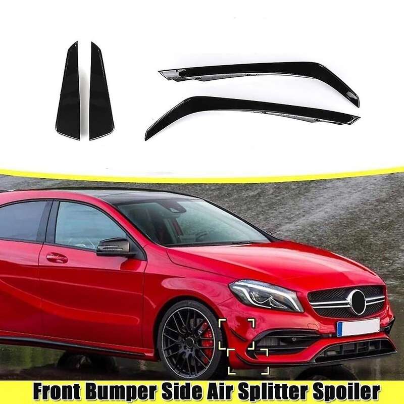 4pcs Front Bumper Side Fog Light Splitter Spoiler for A Class W176 A180 A200 A220 A250 A45 2016-201