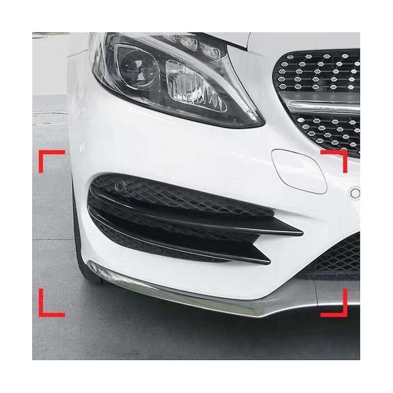4pcs Front Bumper Fog Lights Grille Trim Strips Lip Splitter Spoiler for C Class W205 2015-2019 C180