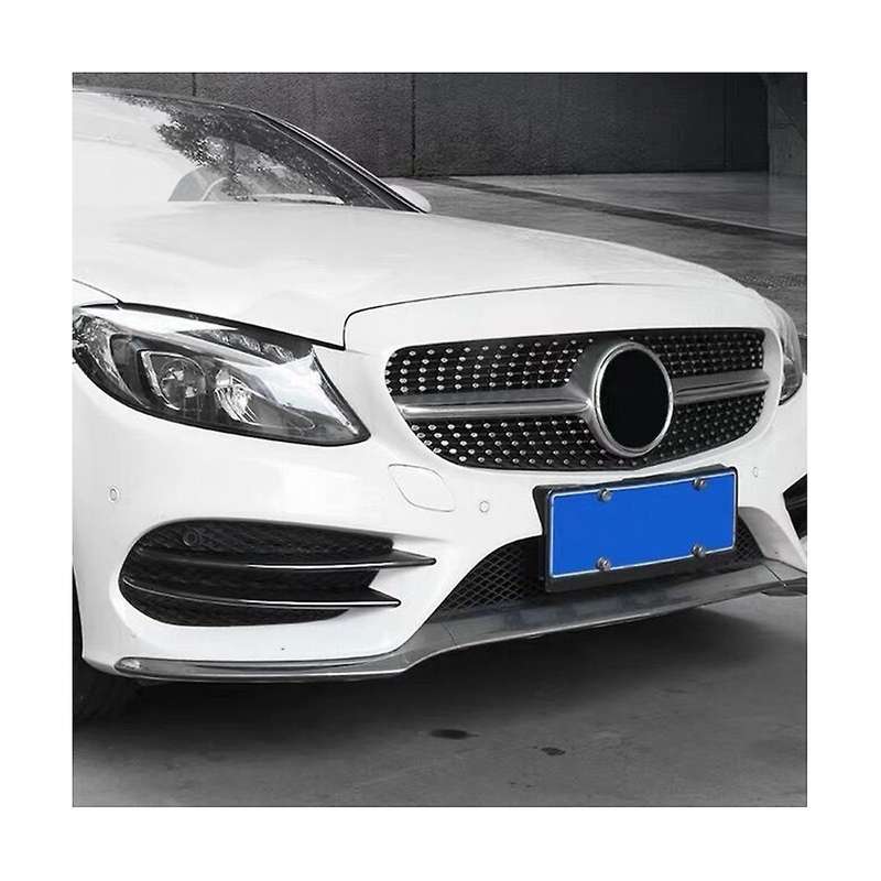 4pcs Front Bumper Fog Lights Grille Trim Strips Lip Splitter Spoiler for C Class W205 2015-2019 C180