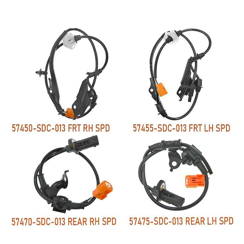 4pcs Front Rear Abs Wheel Speed Sensor 57455-sdc-013 57450-sdc-013 for Tsx 2004-2008 Accord 2003-200