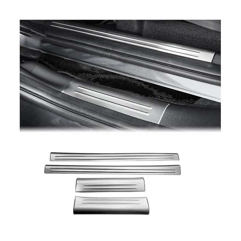 4pcs Front Rear Inner Door Sill Pedal Trim Cover for Vezel -v 2021-2023 Scuff Plate Silver