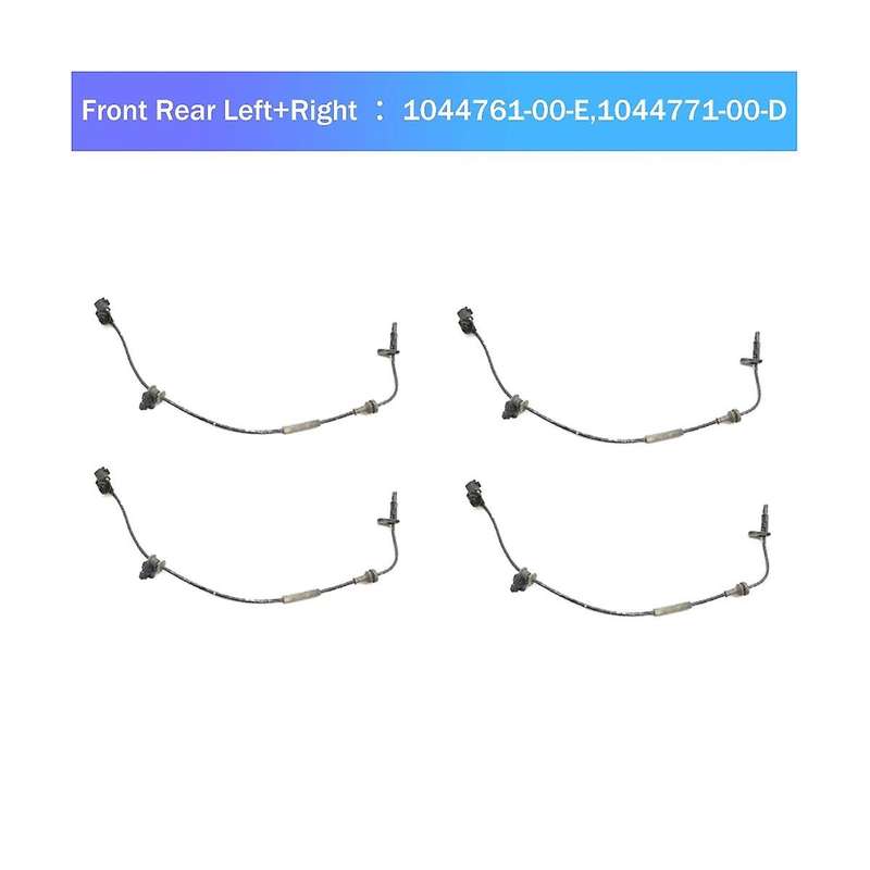 4pcs Front Rear Left+right Wheel Speed Sensor 1044761-00-e,1044771-00-d for 2017- Model Y 2019-