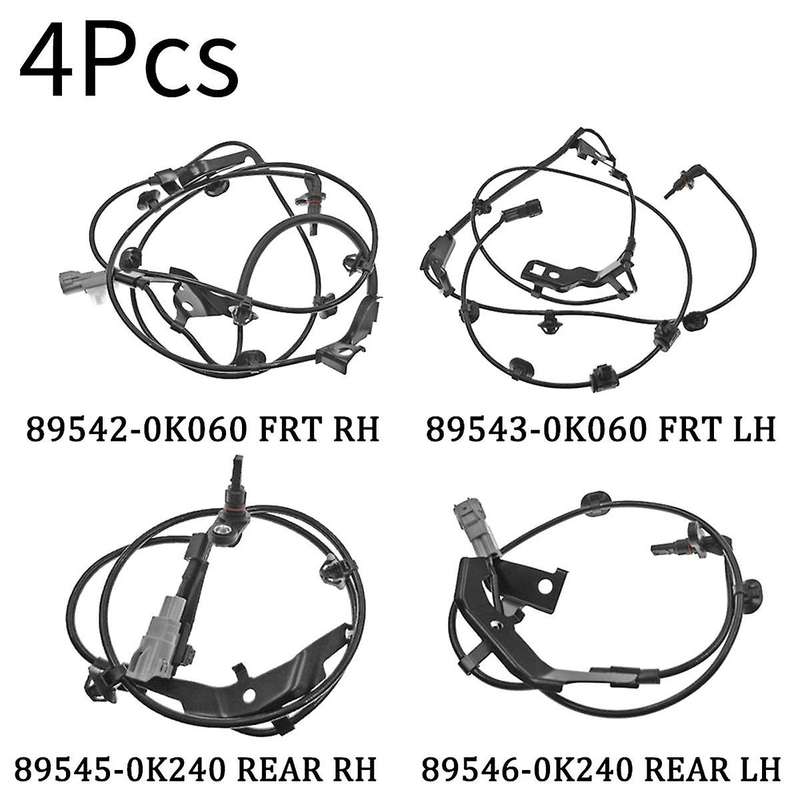 4pcs Front Rear Right Left Abs Speed Sensor 89542-0k060 89543-0k061 89545-0k240 89546-0k240 for 2015