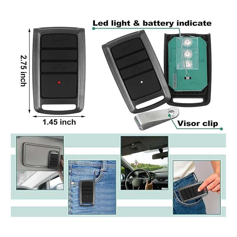 4pcs Garage Door Remote Compatible with O3t-bx O3t-a 315/390mhzseek,dual Frequency Universal Garage