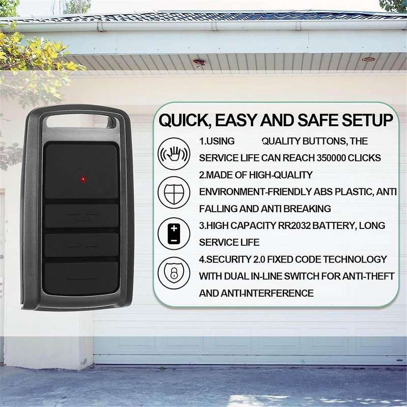 4pcs Garage Door Remote Compatible with O3t-bx O3t-a 315/390mhzseek,dual Frequency Universal Garage