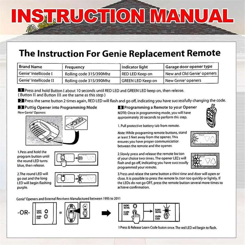 4pcs Garage Door Remote Compatible with O3t-bx O3t-a 315/390mhzseek,dual Frequency Universal Garage