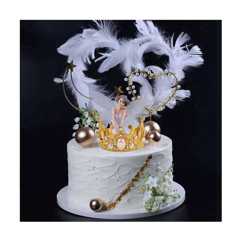 4pcs Gold Crown Cake Topper Princess Crown Cake Decorations for Birthday, Wedding, Party and Baby S