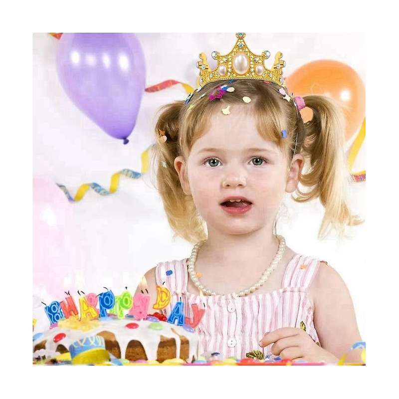 4pcs Gold Crown Cake Topper Princess Crown Cake Decorations for Birthday, Wedding, Party and Baby S