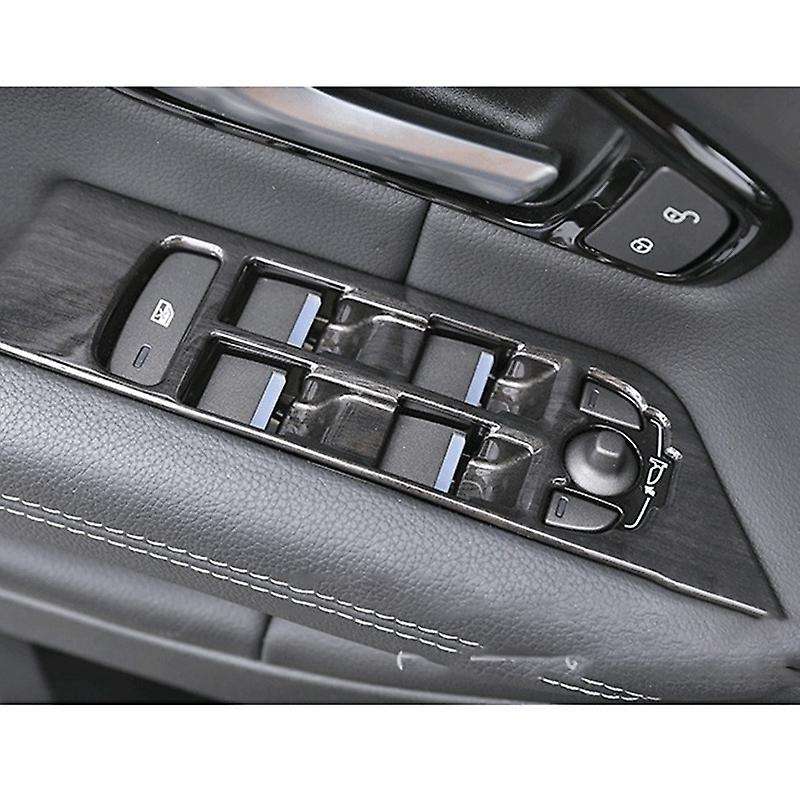 4Pcs Grain Window Lift Button Cover Trim Frame for Evoque 14-17 ABS Material