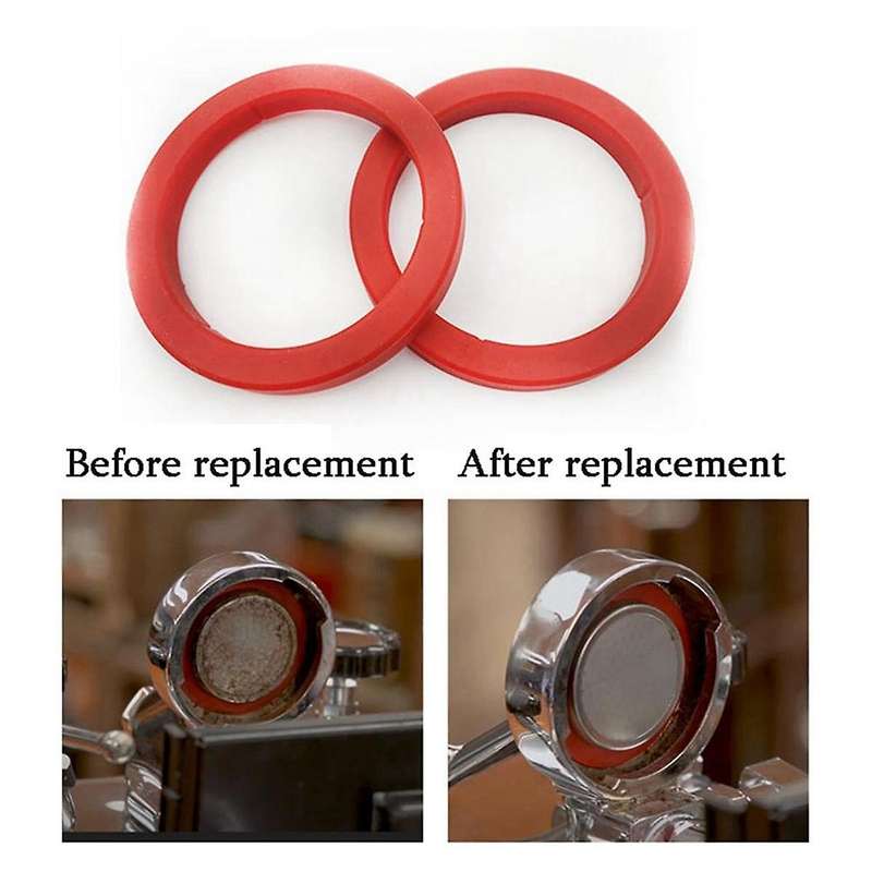 4Pcs Grouphead Gasket 8mm for E61 Espresso Coffee Machine - Red Silicone Ring Compatible for EXPOBAR