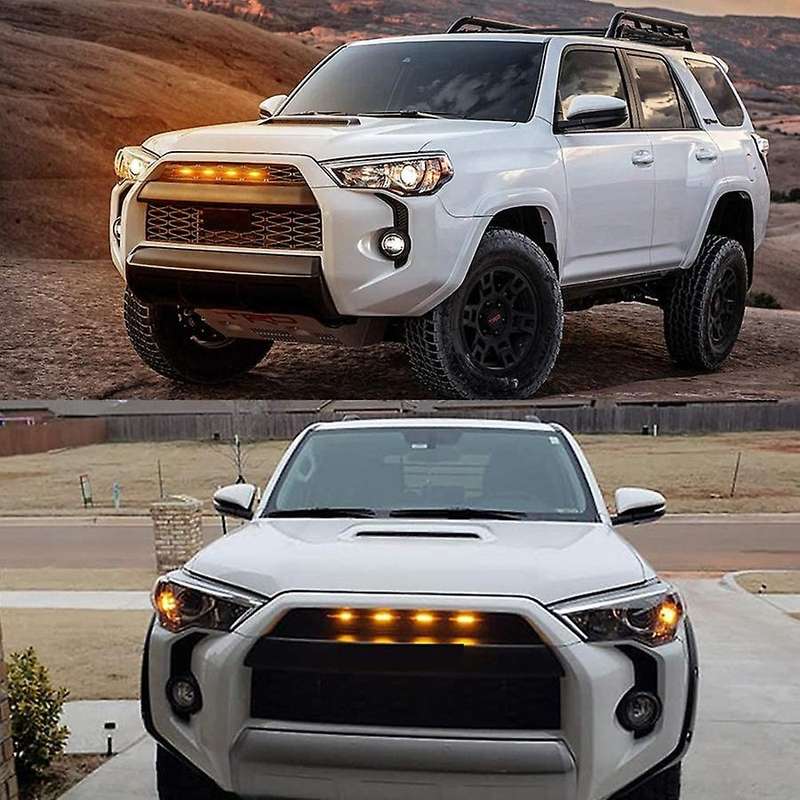 4Pcs Grille Led Amber Lights Light for 4Runner Pro 2014-2019 Smoked Black