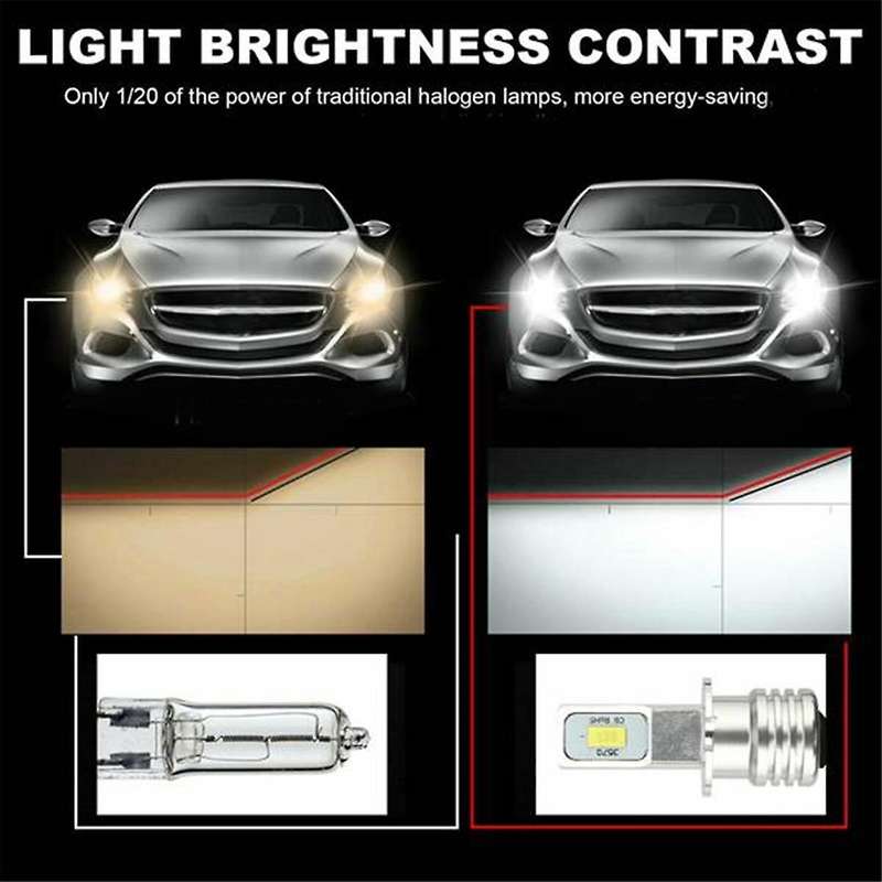 4Pcs H3 Super Bright LED Headlight Fog Light Driving Lamp Bulb Kit 6000K White 10W