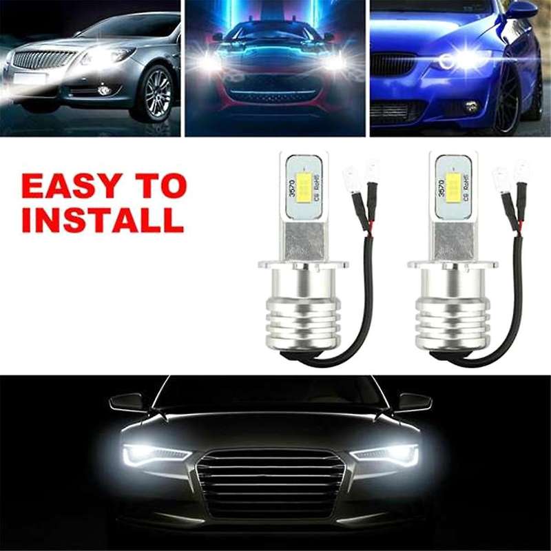 4Pcs H3 Super Bright LED Headlight Fog Light Driving Lamp Bulb Kit 6000K White 10W