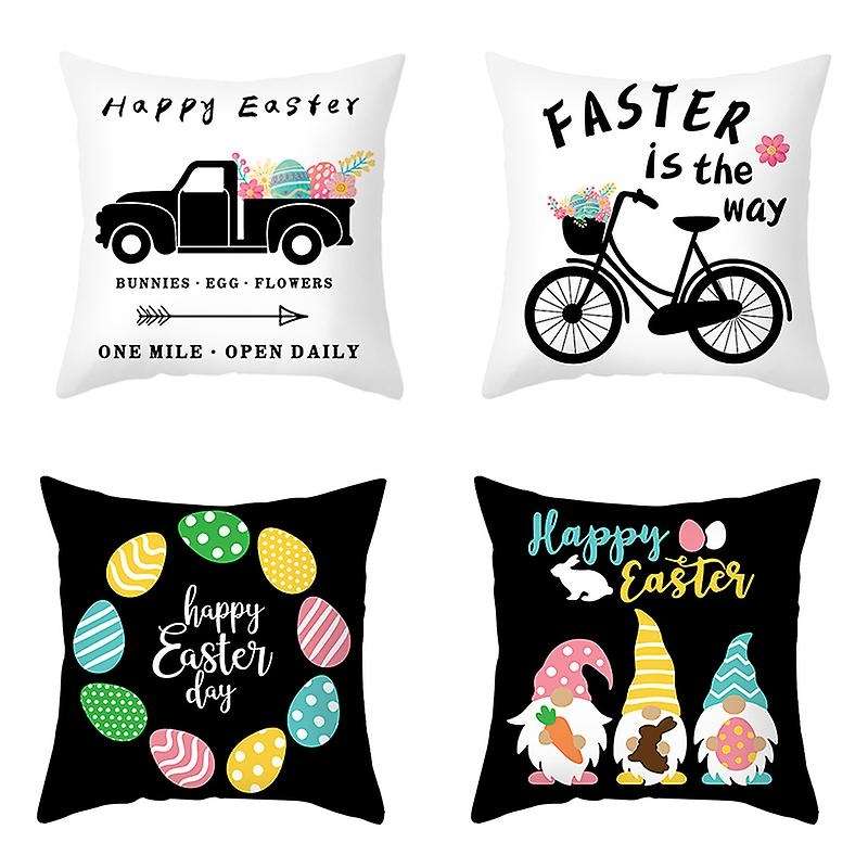 4Pcs Happy Easter Decoration for Home Easter Rabbit Eggs Pillowcase Bunny Easter Party Decor Suppli