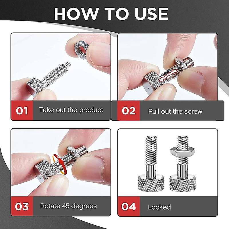 4pcs Handle Quick Release Pins,quick Release Lock Pin, Retractable Spring Plunger, M6 Lockout Kit F