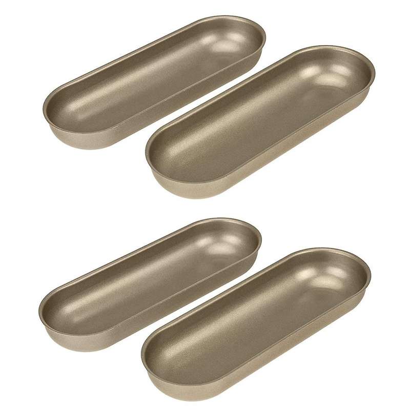 4pcs Hot Dog Mold, Bread Non-stick Toast Mold for Oven Baking, Steel Hotdog-shaped Cake Pan Baking M