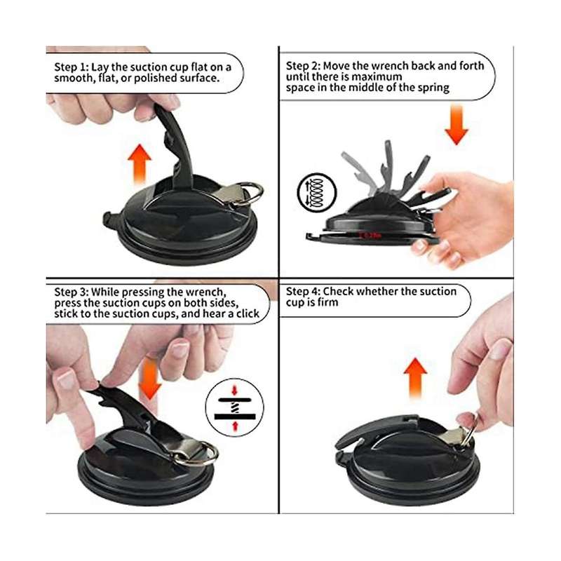 4pcs Heavy Duty Suction Cup Anchor Strong Suction Cups with Hooks for Fixing Car Awnings, Smoothing