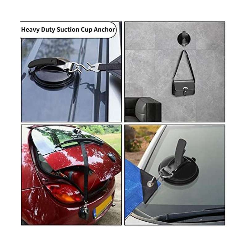 4pcs Heavy Duty Suction Cup Anchor Strong Suction Cups with Hooks for Fixing Car Awnings, Smoothing