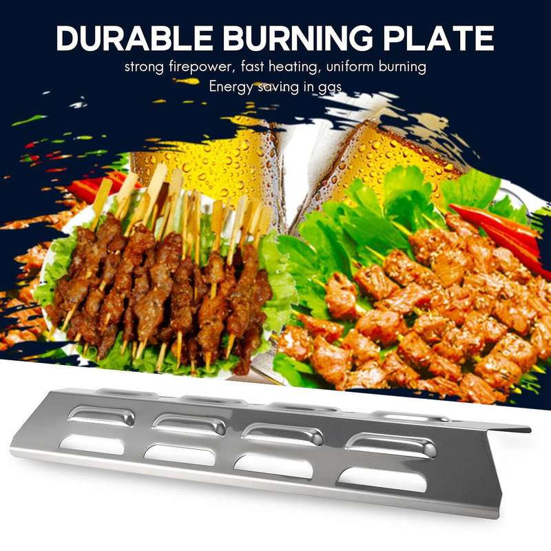 4Pcs Heat Plate for , Master Forge, Perfect Flame, Stainless Steel Heat Diffuser Gas Grill Spare Par