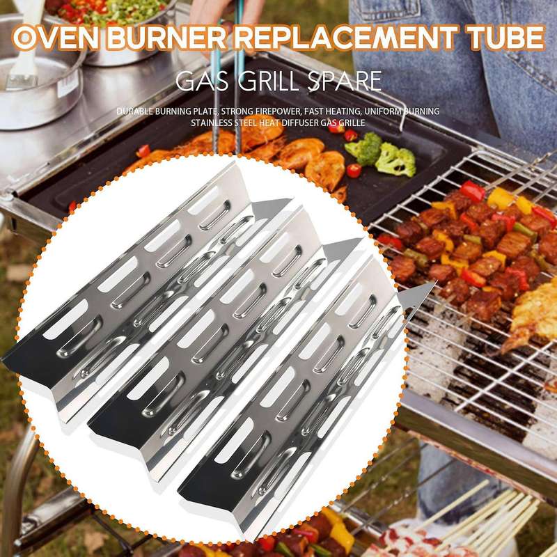 4Pcs Heat Plate for , Master Forge, Perfect Flame, Stainless Steel Heat Diffuser Gas Grill Spare Par