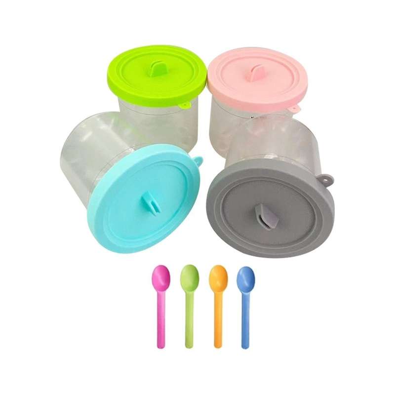 4PCS Ice Cream Pints with Lids for Ninja NC299AMZ & NC300S Series Creami Ice Cream Makers for Ninja