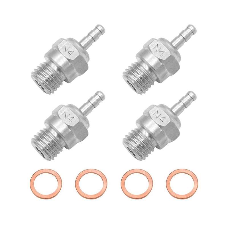 4Pcs Hot Glow Plug N4 Spark Nitro Engine Parts Replace OS for Redcat 1/8 1/10 RC Car Truck