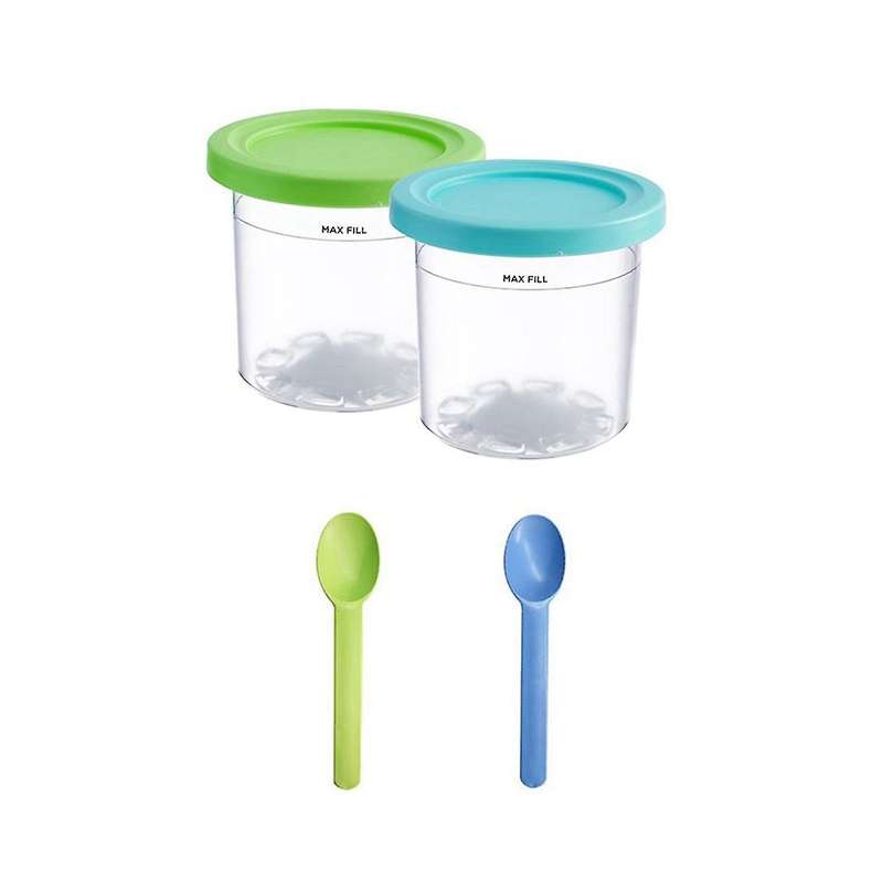 4pcs Ice Cream Pints Cups for Ninja- Creami Nc299amz/nc300s Series Ice Cream Maker Replacements Sto