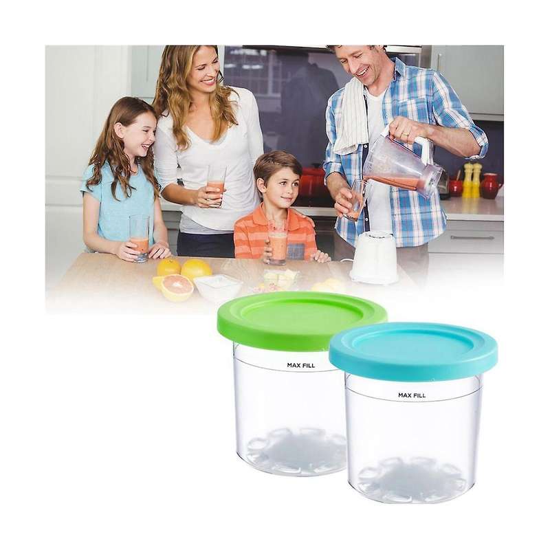 4pcs Ice Cream Pints Cups for Ninja- Creami Nc299amz/nc300s Series Ice Cream Maker Replacements Sto