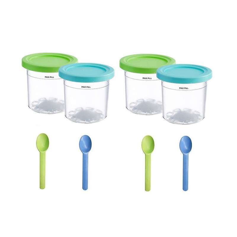 4pcs Ice Cream Pints Cups for Ninja- Creami Nc299amz/nc300s Series Ice Cream Maker Replacements Sto