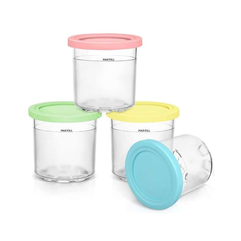 4pcs Ice Cream Pints and Lids for Ninja Creami Nc301 Nc300 Nc299amz Series Ice Cream Storage Contai