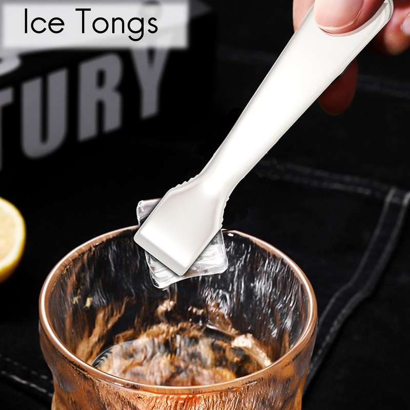 4pcs Ice Tongs Stainless Steel Serving Tongs with Teeth for Ice Bucket Ice Tongs with Springs for R