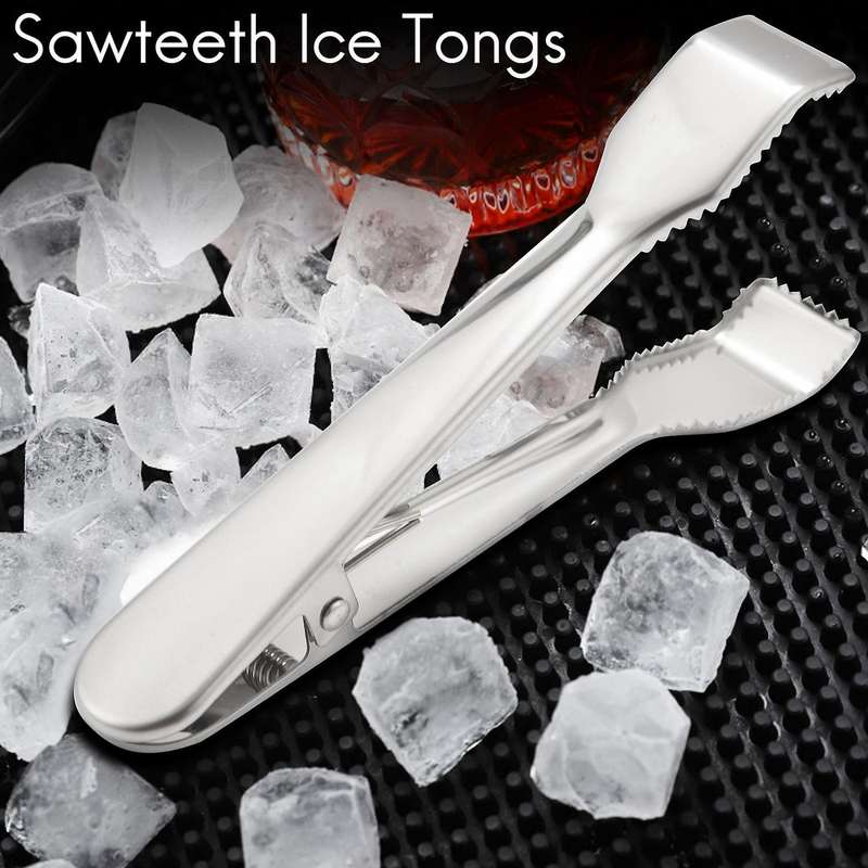 4pcs Ice Tongs Stainless Steel Serving Tongs with Teeth for Ice Bucket Ice Tongs with Springs for R