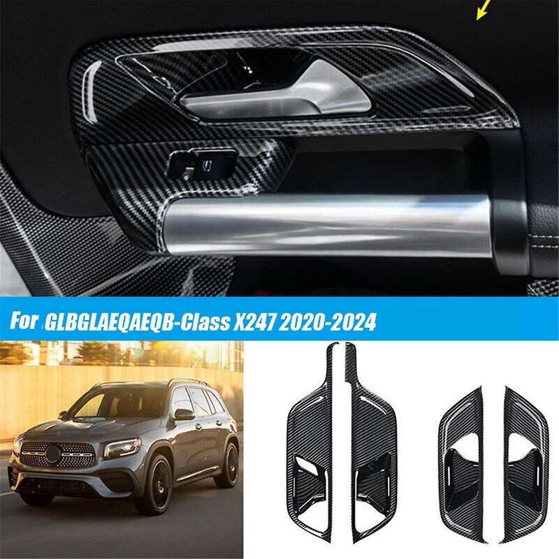 4pcs Inner Door Handle Bowl Frame Trim Stickers for - /gla/eqa/eqb-class X247 200 250 35amg 2020-20
