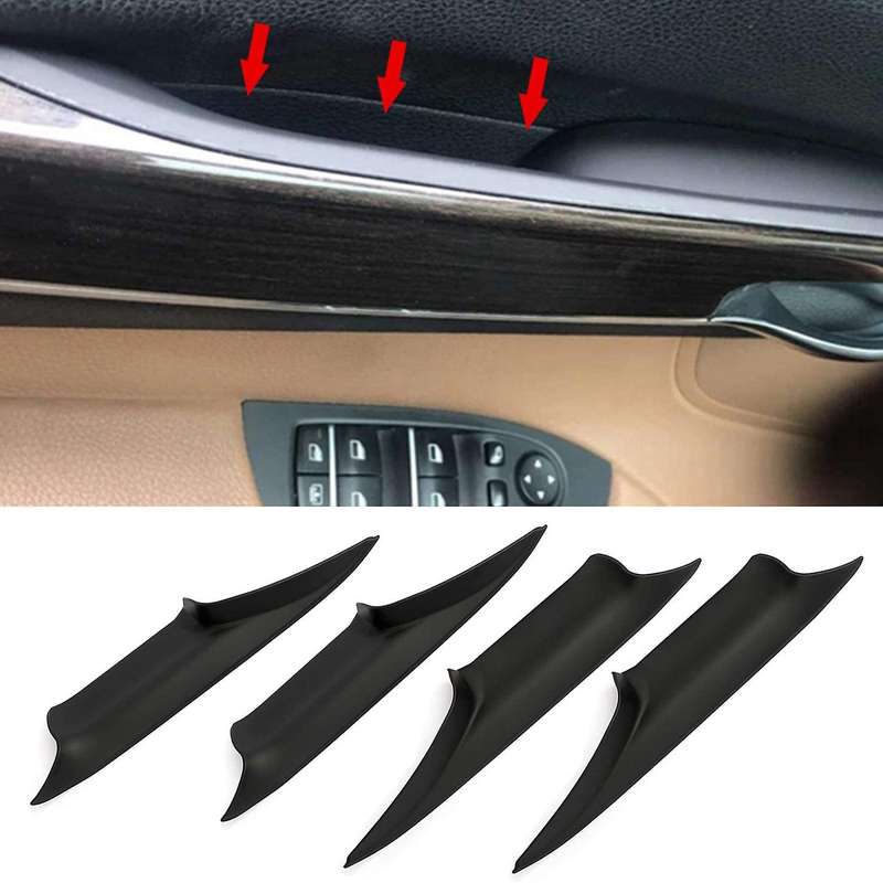 4PCS Inner Handle Pull Trim Cover Compatible -BMW 7 Series F01 F02 2008-2015