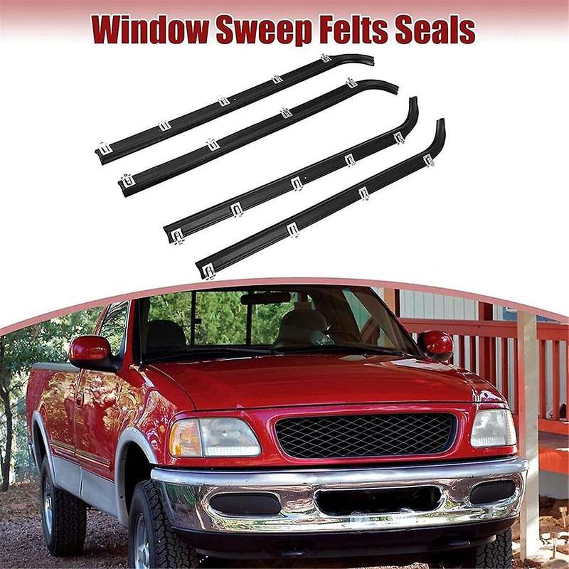 4Pcs Inner Outer Car Door Window Seal Belt Weatherstrip Kit F2TZ1521457A E7TZ1521453A for F250 F350