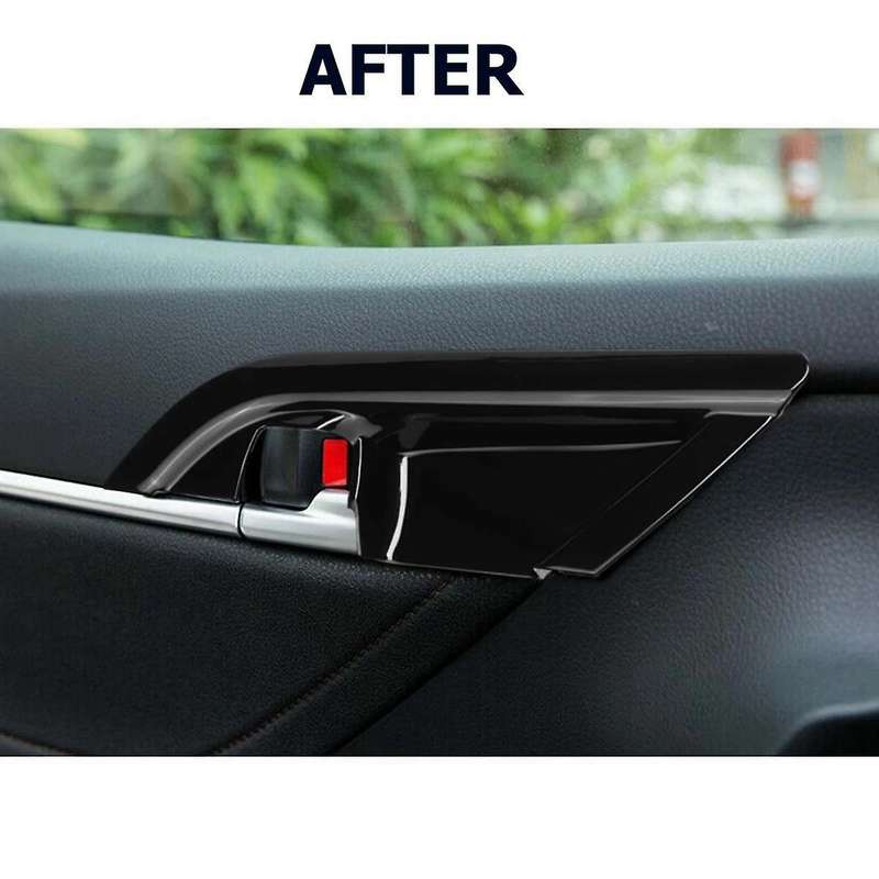 4PCS Interior Door Bowl Handle Stickers, Door Handle Bowl Frame for 2018-2021 Car Accessories Gloss