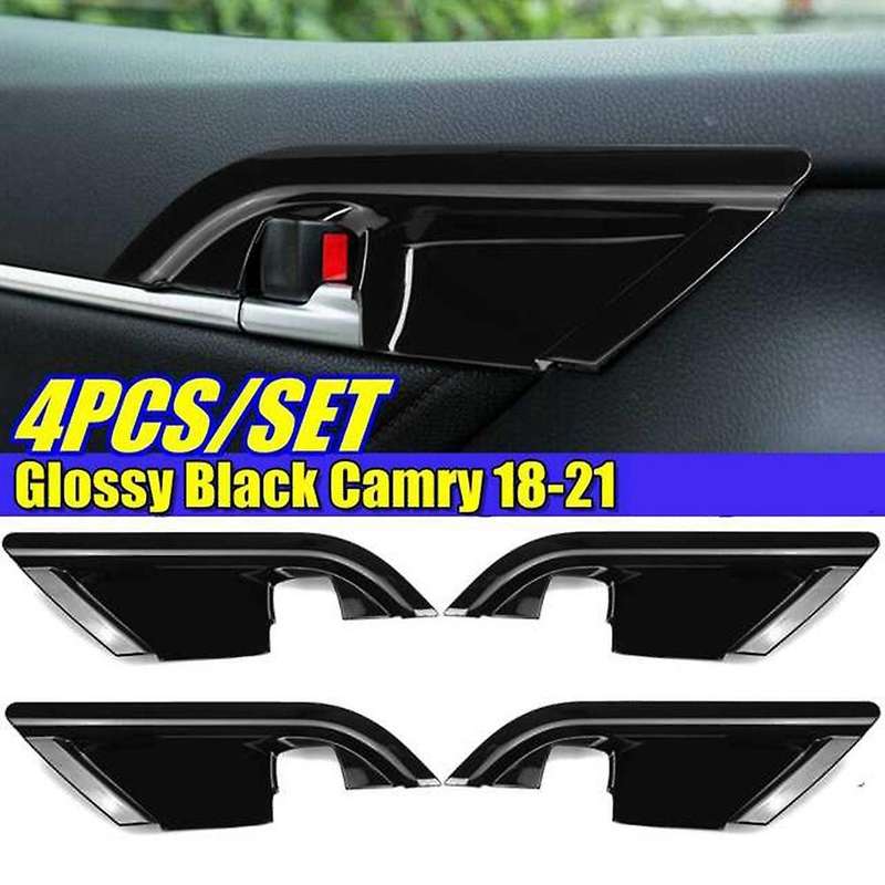 4PCS Interior Door Bowl Handle Stickers, Door Handle Bowl Frame for 2018-2021 Car Accessories Gloss