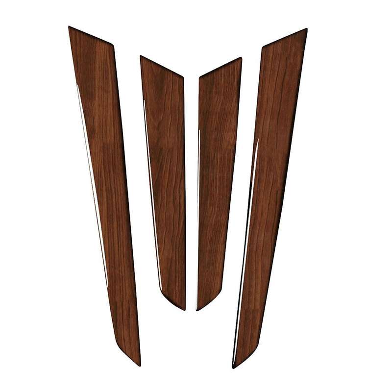 4Pcs Interior Door Panel Cover Brown Wood Grain for C Class W204 2007-2013