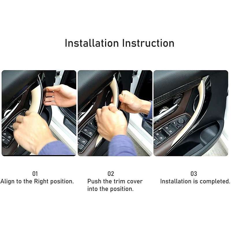 4PCS Interior Door Panel Grab Handle Covers for - 3 4 Series F30 F35 320I 320Li 328I 328Li 335I 335L