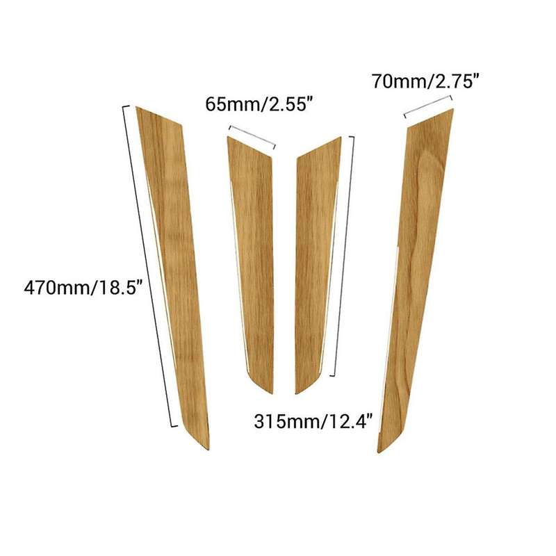 4PCS Interior Door Panel Cover Trim Yellow Wood Grain for C-Class W204 2007-2013